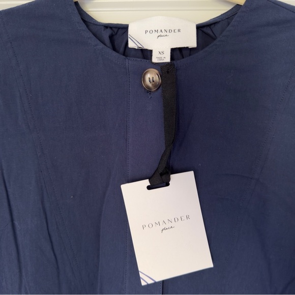 NWT Tuckernuck Pomander Place Navy Blue Women's Dress with Button Detail Size XS - Picture 3 of 5